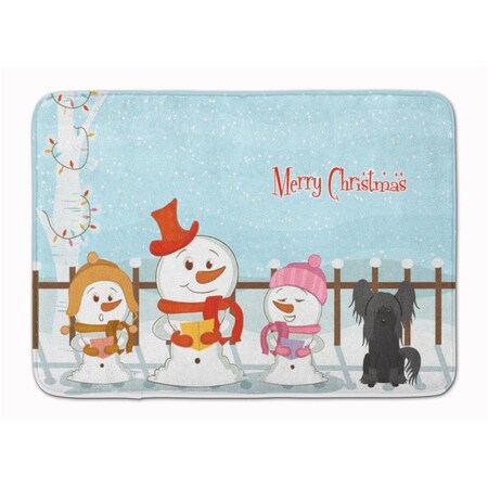 Carolines Treasures Merry Christmas Chinese Crested Black Machine Washable Memory Foam Mat BB2443RUG